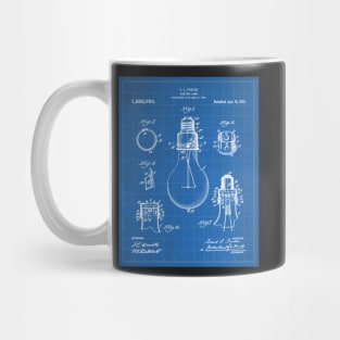 Electric Lamp Patent - Housewarming Home Hallway Art - Blueprint Mug